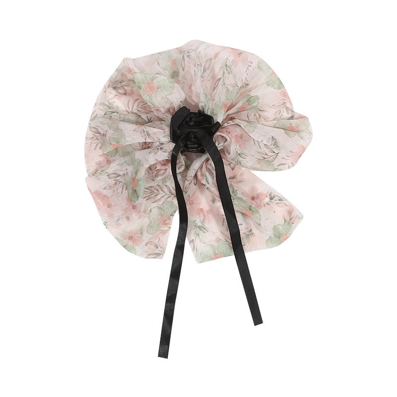 

Pretty Floral Ribbon Hair Clip Bow Hair Accessory Flower Multi-Layer Bow Headdress Hairpin Clip Versatile Grip Hair Accessories