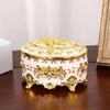 Oval Rose Enamel Box European Style Antique Storage Case Earring Display Box  Ring Organizer