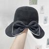Bow Decor Bucket Hat Color Block Wide Brim Hats Summer Breathable Sunscreen Fisherman Hats Suitable for Seaside Travel