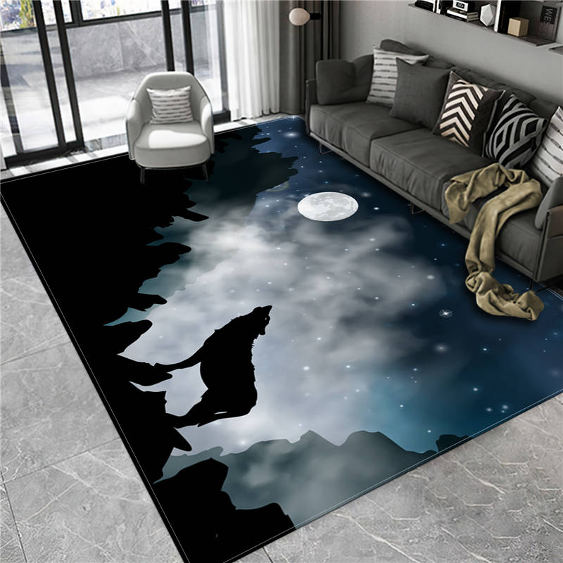 Wolf Carpet 3D Animal Floor Mat For Bathroom Big Flannel Carpet Living Room Bedroom Furniture Rug Lounge Carpet Bedside Mat