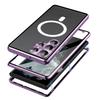 Magnetic Case for Samsung Galaxy S23 Ultra Matte PC Metal Tempered Glass Phone Case with Lens Cover/Lock