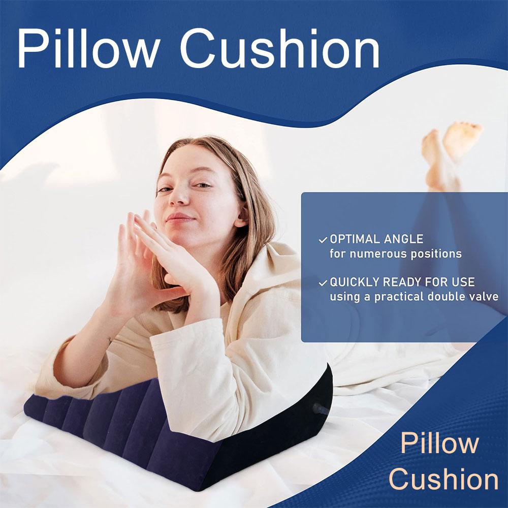 1Pc Inflatable Triangle Pillow Multi-Purpose Lumbar Leg Back Support Comfortable Flocking Surface Pillow Gift