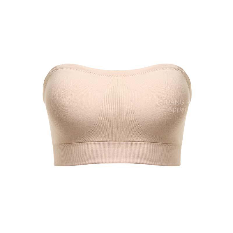 

Non-slip strapless tube top female seamless self-contained chest pad breathable high elastic anti-light chest wrap Bandeau bra S