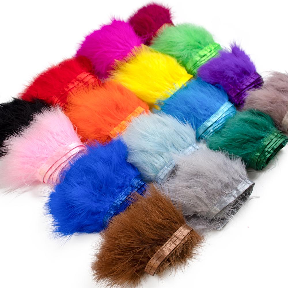 1Meter Fluffy Turkey Feathers Trim Ribbon 8-10Cm Marabou Feather For Craft Fringe Sewing Wedding Party Clothing Dress Decoration