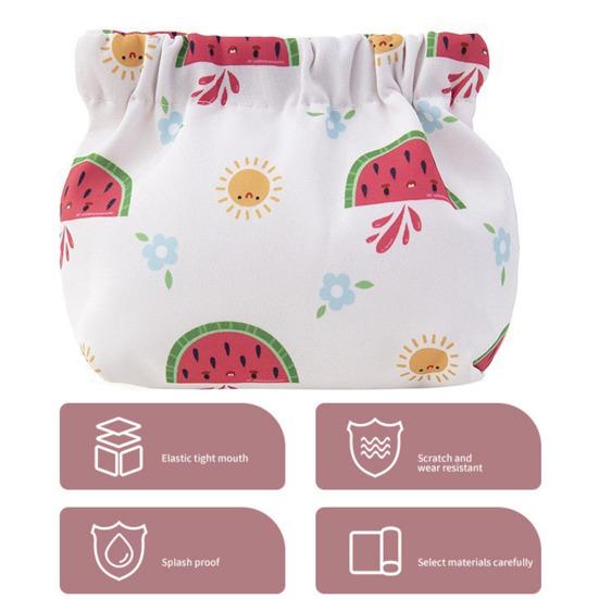Storage Bag Floral Print Metal Spring Opening Portable Lightweight Commute Travel Makeup Bag Earphone Key Stoarge Pouch Cosmetic Bag