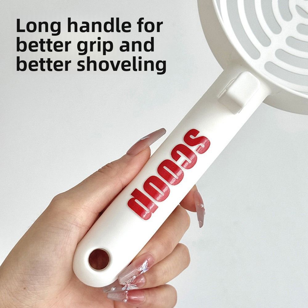 Plastic Material Cat Litter Scoop Large Size Fine Holes Cat Cleaning Tool Long Handle Durable Construction Litter Box Shovel
