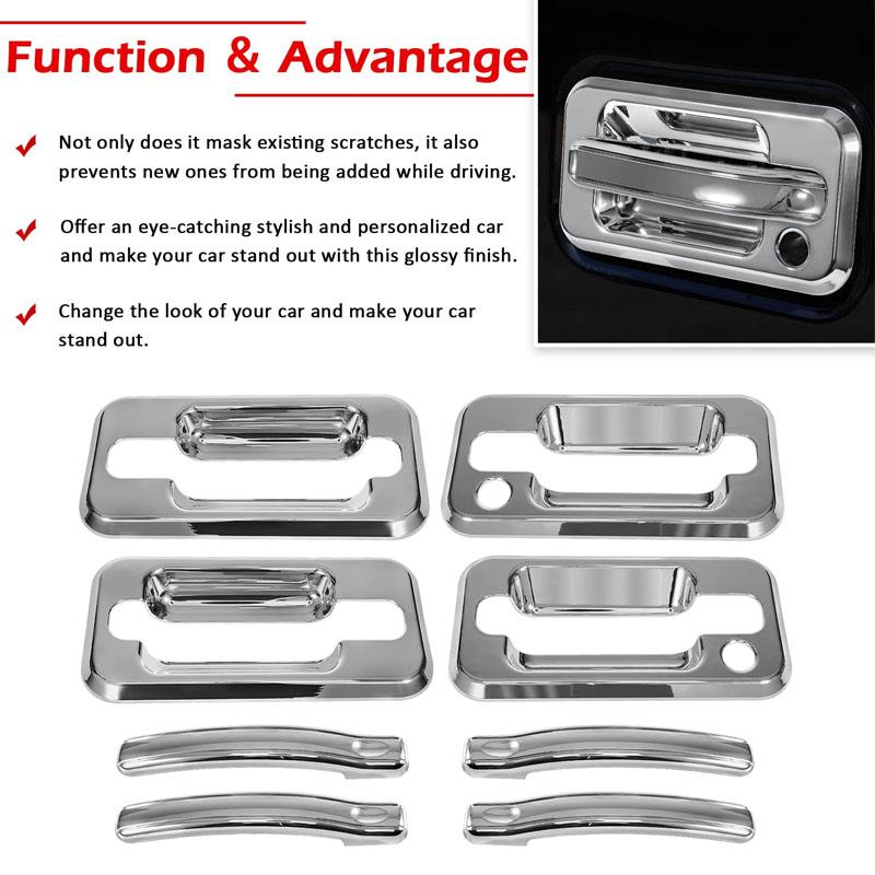 YMT Hummer H2 Door Handles Chrome Cover Trim Exterior Accessories Fit for 2003 - 2009 Hummer H2 SUV SUT Car Accessories