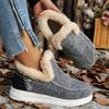 2025 new winter foreign trade women's cotton shoes large size plush thickened burr warm flat cotton shoes