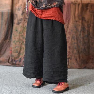 Bumbac In Spălat cu Nisip Pantaloni Largi Largi Largi Retro Vechi Literari Casual Largi Mărimi Mari Nouă Puncte Drepți Largi Femei