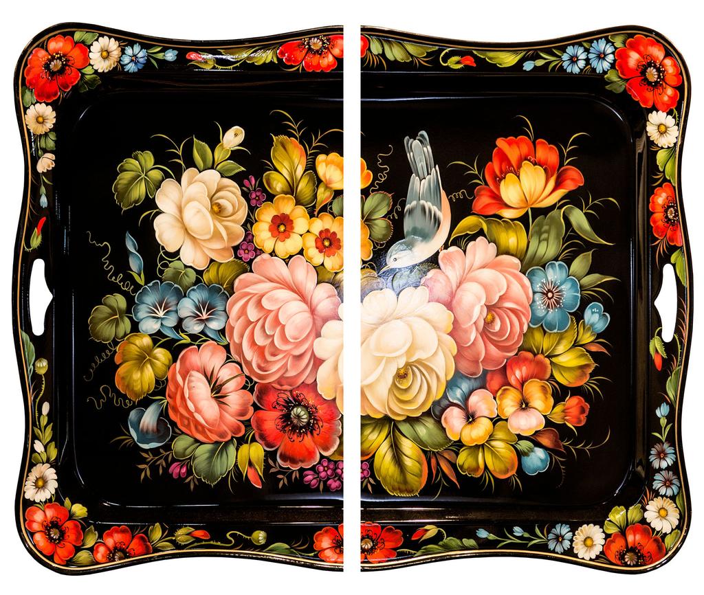 Glass Cutting Board 2X 30X52 Flowers