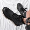 British Style Lace Up Desert Boots Fashionable Leather Outdoor Work Shoes Men Sneakers Ankle Boots Thick Soled Mid Top Men Boots