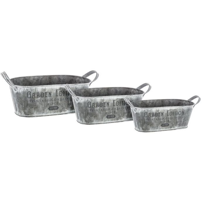 Set of 3 Atmosphera Metal and Zinc Planters