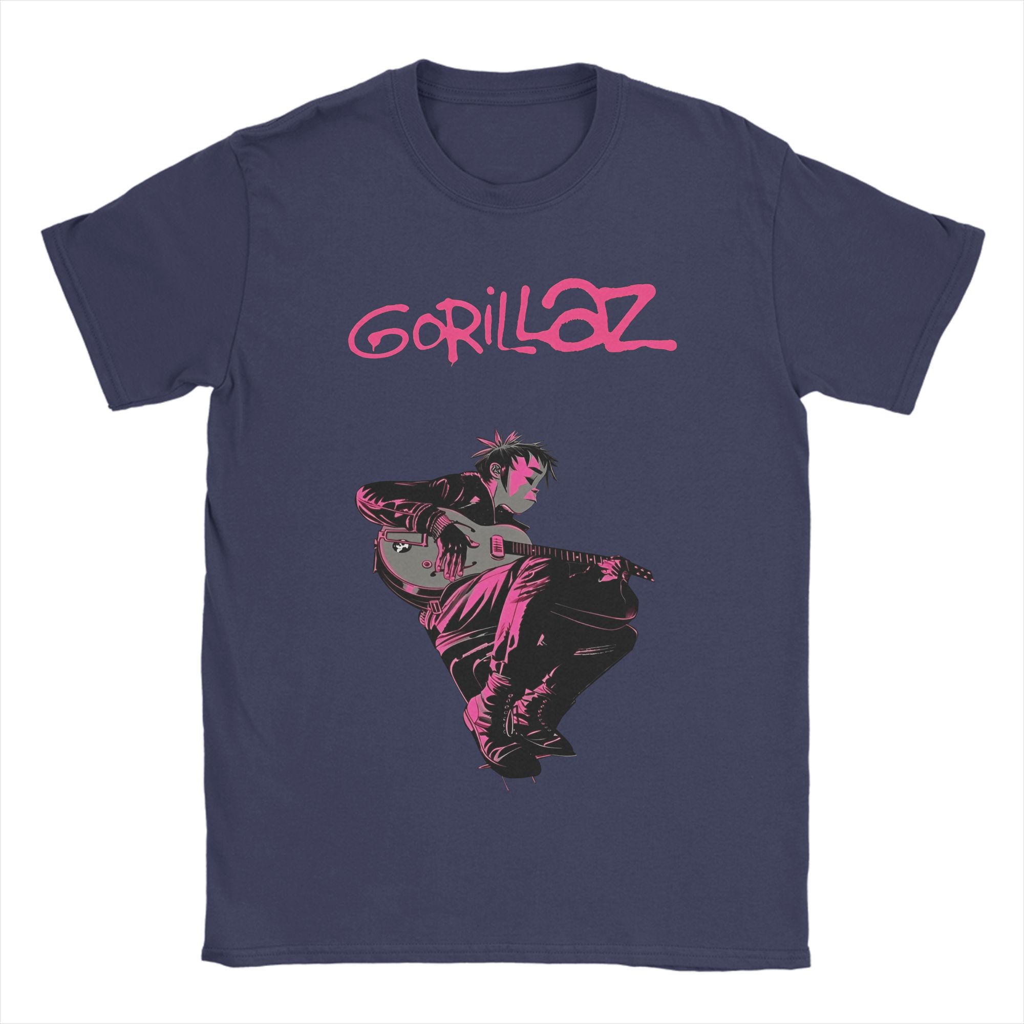 

Men T-Shirts Gorillazs Band Casual Cotton Tee Shirt Short Sleeve T Shirts Crewneck Clothing Gift Idea 3XL