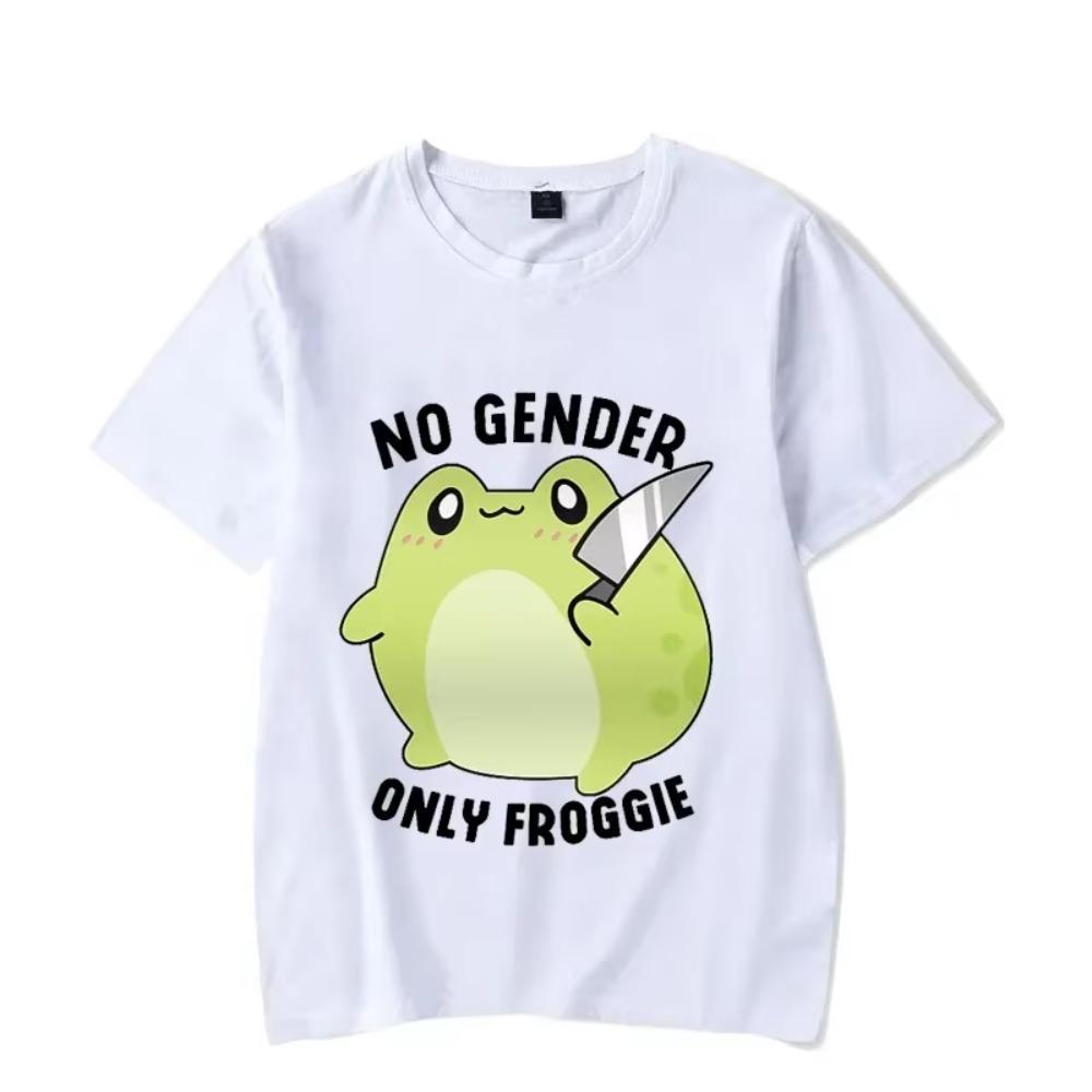 No Gender Only Froggie Women T-shirts Clothing Vintage Short Sleeve Summer T Shirts Kawaii Frog Tshirts Cute Tee Shirt Black Top