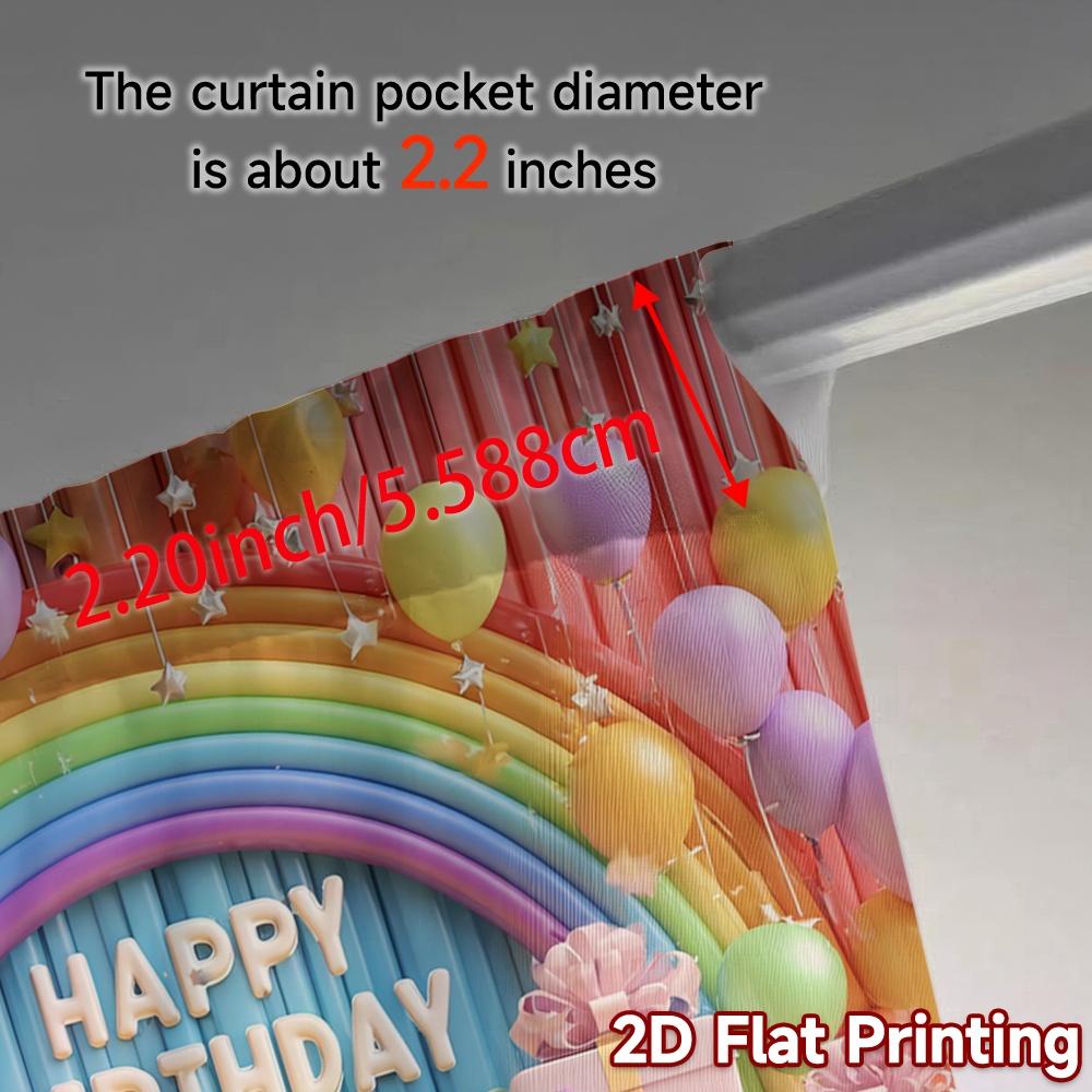 2pcs   2D FLAT PRINTING Curtains (Without Rod) Birthday Bliss(4) Light Filtering Popular Curtains Versatile Fabric Curtains Art