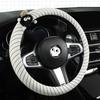 Cute Cartoon Cloth Car Steering Wheel Cover  Women Car Steering Wheel  Protector Universal 15 Inch  Breathable and Comfortable