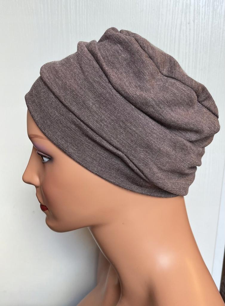 Turban Iryda Jasny Brąz Modna Czapka Jesień-Zima Także Po Chemioterapii