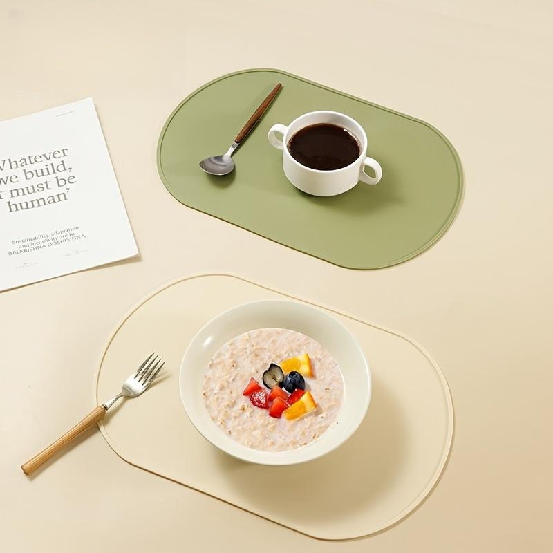 5pcs Silicone Placemats Set for Dining Table, Non Slip Heat Resistant Kitchen Mats, Tableware Protectors, Dishwasher Safe, Vibrant 5 Colors