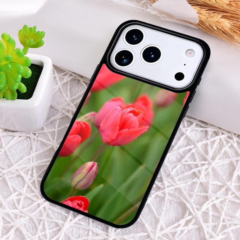 Flowery Field Flowers Tulips Phone Case for iPhone 17 Air 16 15 11 12 14 13 Pro Max Shockproof Cover