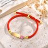 Personalized Baby Name Bracelet, Red String Adjustable,charms Flower Butterfly Stainless Steel Bar ID Bracelet for Kid Child