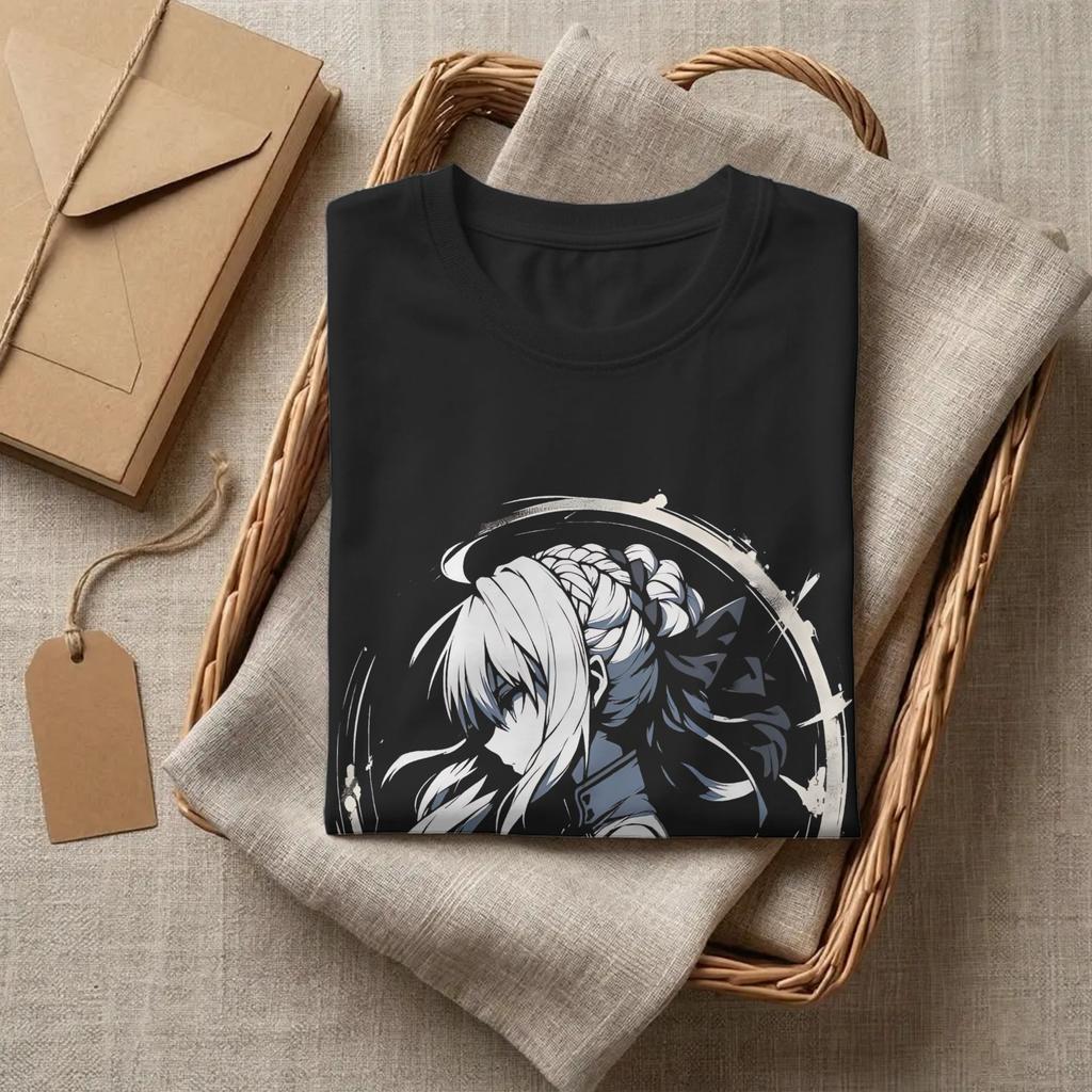 Fate Stay Night Saber Alter T Shirts 100 Cotton Vintage TShirts O Neck Tee Shirt Short Sleeve Clothing Gift Idea