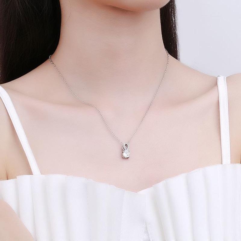 

Ожерелье с четырьмя когтями в форме сердца с двойной любовью из стерлингового серебра S925, женская мода, высокое чувство 925