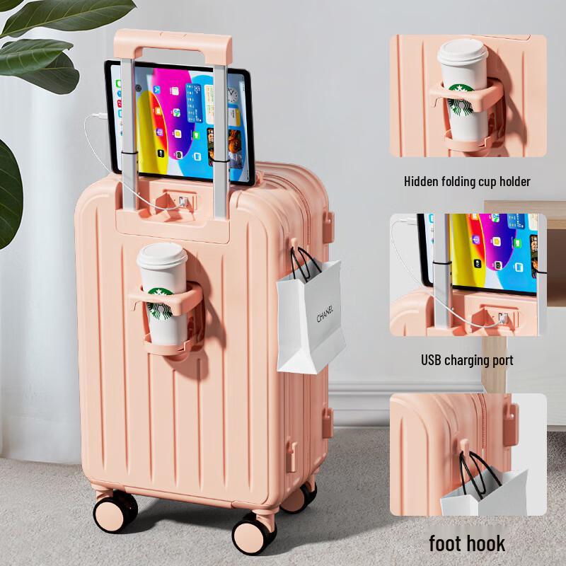 KANDEXS Multi-Functional Spinner Luggage 24 inch