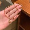 18k Gold Plated Zircon Double Layer Horse Bracelet - Chinese Retro Style with Woven Rope