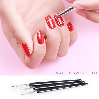 3 Stücke Nail Art Malerei Pinsel Haken Linie Pull Blumen Stift Gel Verlängerung
