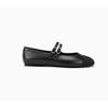 Sheepskin Shoes Round Head Color Matching Versatile Double Buckle with Flat Single Shoes Women's Mary Jane Shoes