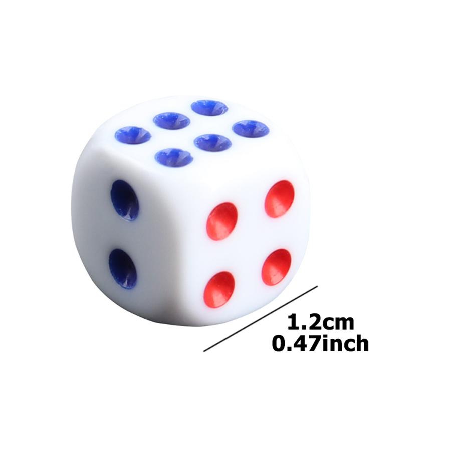 20pcs 12mm Color Point White Dice Classic Dice Game Equipment Accessories Party Game Scoring Props
