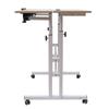 Mobile Standing Desk Stand Up Desk, Height Adjustable Home Office Desk with Standing & Seating 2 Modes, Tilting Tabletop
