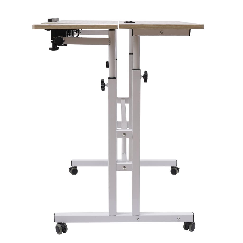 Mobile Standing Desk Stand Up Desk, Height Adjustable Home Office Desk with Standing & Seating 2 Modes, Tilting Tabletop