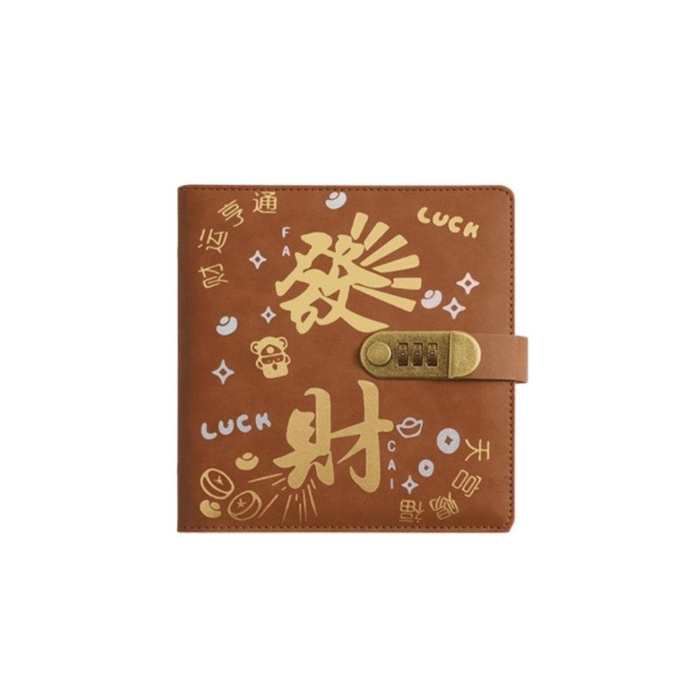 

50Sheets Saving Money Binder Loose-leaf Account Book Planner Organizer Stainless Ring Binder коричневый