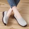 Women Simple Grey Loafers Leather Driving Moccasins Comfort Flats Casual Slip on Plus Size Black Shoes