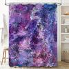 Abstract Bathroom Shower Curtain With Purple, Pink Blue Artistic Design Modern Home Decor For Bathtub 72 X 84 Inches (183Cm X 21