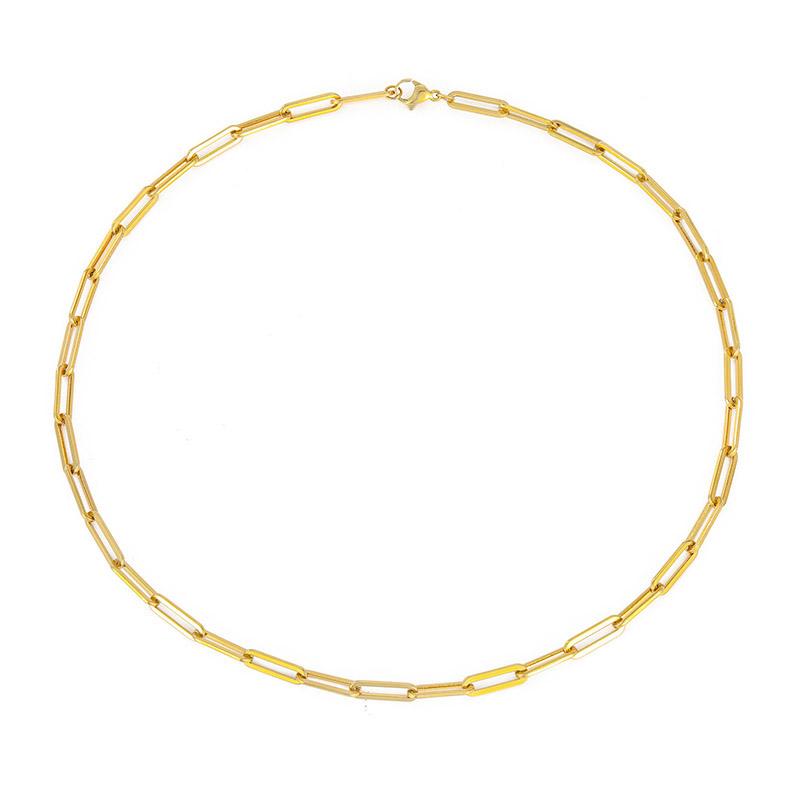 Simple Hip Hop Stainless Steel JewelryNecklace Curb Cuban Link Chain Necklace 42cm&necklace