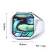 Simple Fashion Abalone Shell Glow Ring Stainless Steel Shell Unique Jewelry