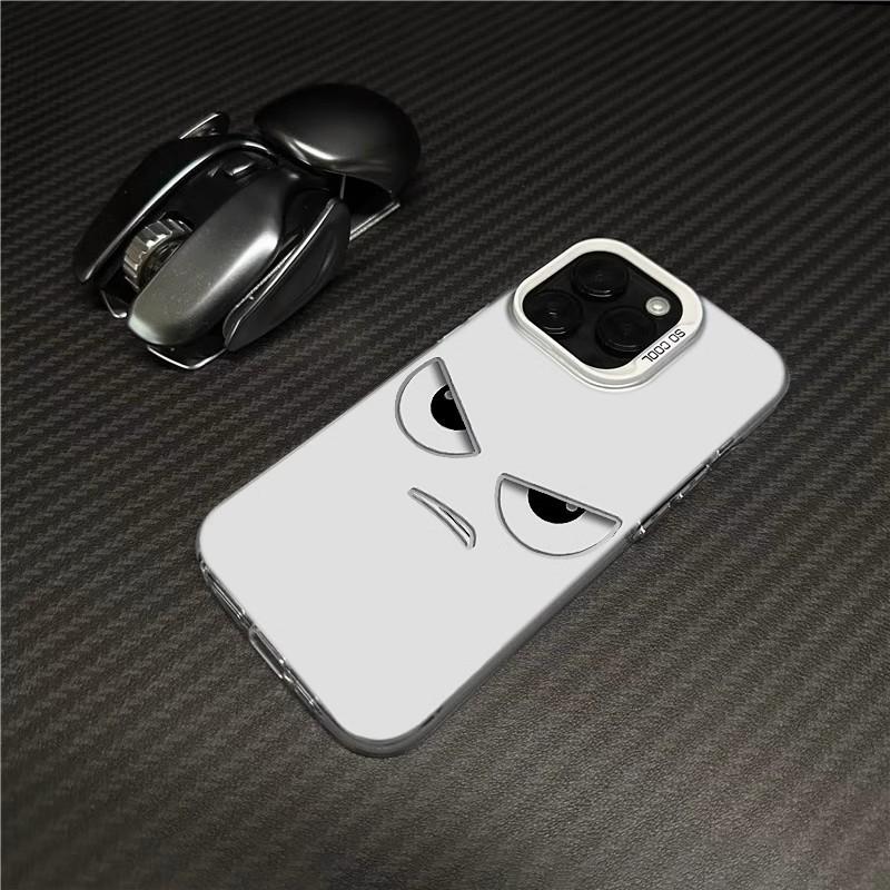 Expression Pack Colored Silver Case Is Suitable for Apple 16pro Mobile Phone Case 14promax Men's 1512/11 Simple Xs Matte.