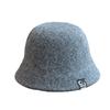 New autumn and winter wool woolen fisherman's hat children's fashionable versatile face small plain bucket hat