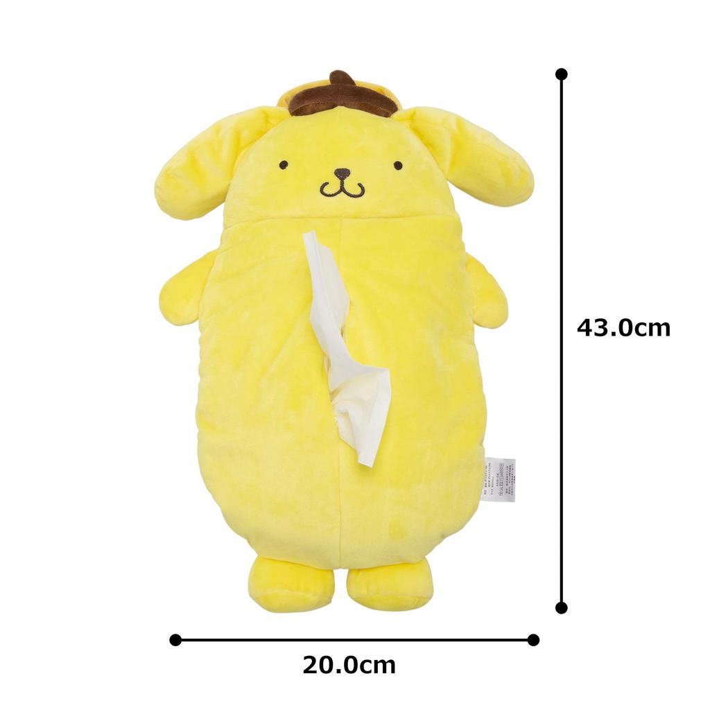MORIPiLO Sanrio Tissue Case Hanging Pom Purin Wall Mounted Tissue Box 40cm Soft to the touch Cute Car Goods Stuffed Toy Paper Holder Yellow SANRIO