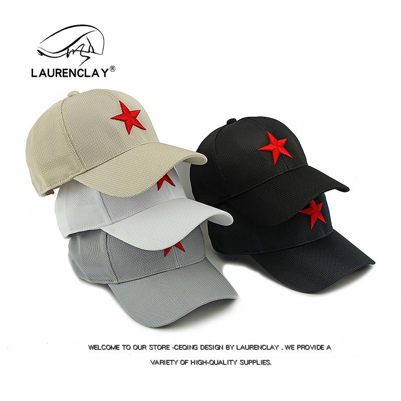 

Guochao hat men s and women s summer breathable cap mesh sun hat three-dimensional embroidery five-pointed star hard top baseball cap Adjustable чорний