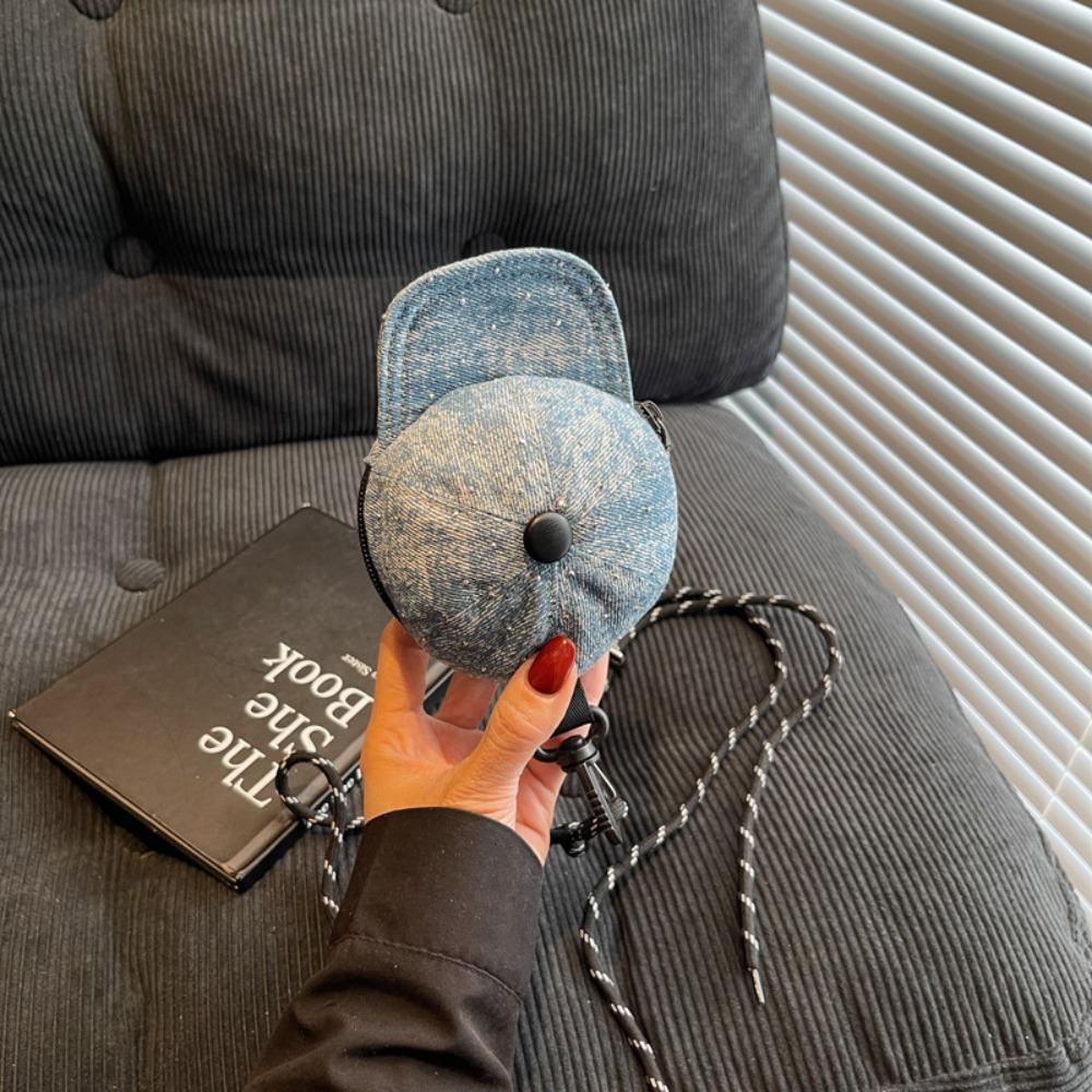 

Сумка для хранения наушников Мини-кошелек-шляпа Джинсовый холст Кошелек для монет Бейсболка Сумка через плечо Мужской Style 3