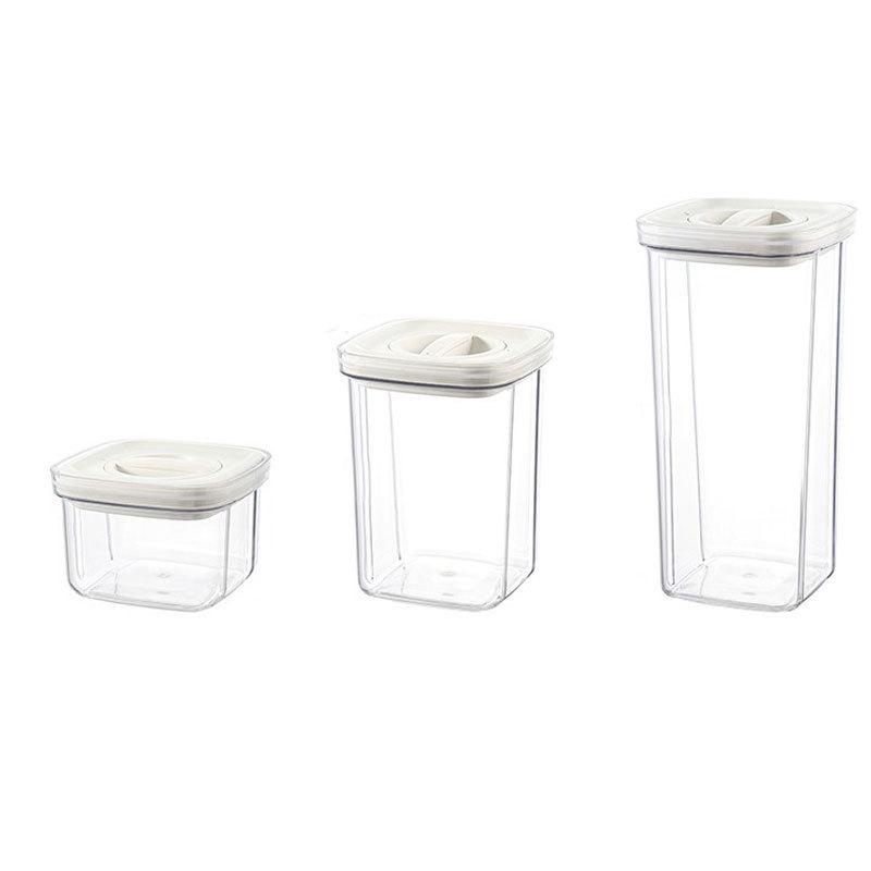 Household Rotating Transparent Sealed CansKitchen Storage Cans for Grains and Cereals Plastic Storage Boxes
