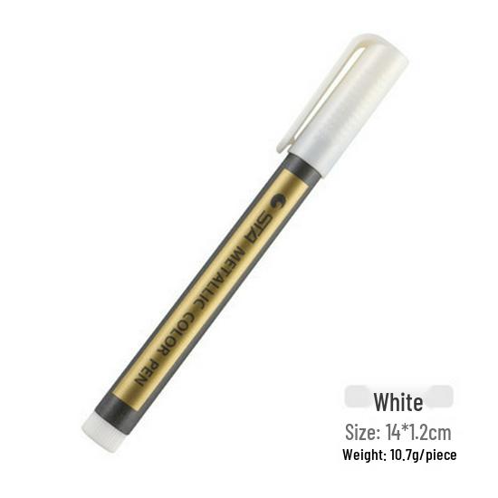 STA 8151 Colored Metal Paint Marker for DIY and Black Cardstock Art.