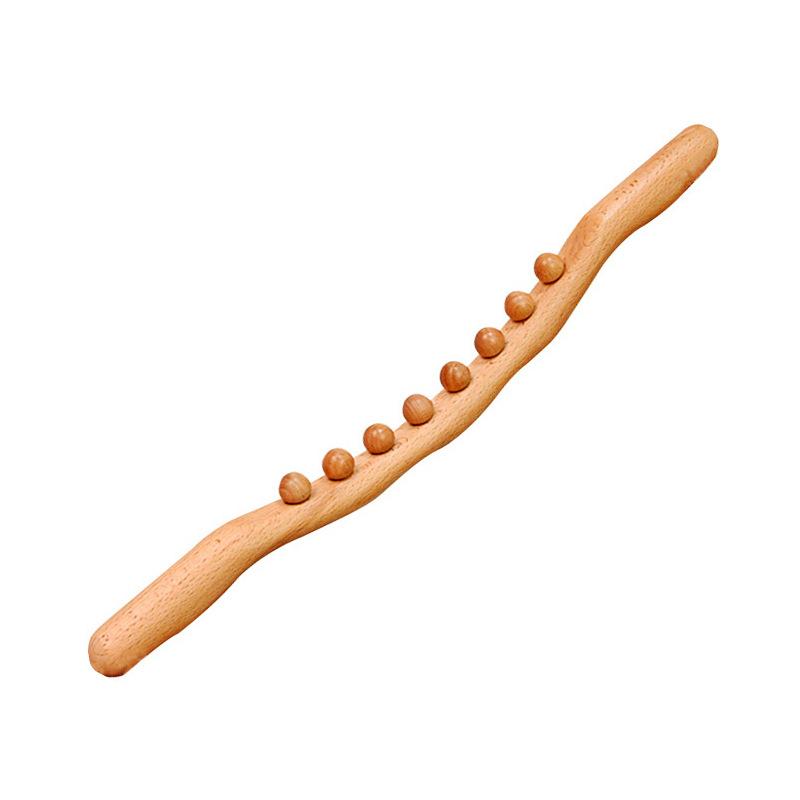 Rolling Beads Universal Back Massage Tendons Scraping Stick Body Point Treatment Guasha Wood Stick Lymphatic Drainage Massager