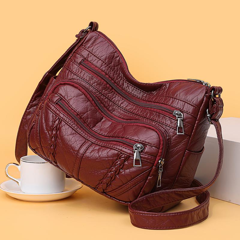 Women's Soft Leather Bag Crossbody Bag Shoulder Bag Mother Bag
