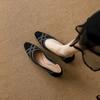 New Thick Heel Small Square Head Light Mouth Knitted Color Matching Temperament Women's Shoes Women's Fashion Single Shoes