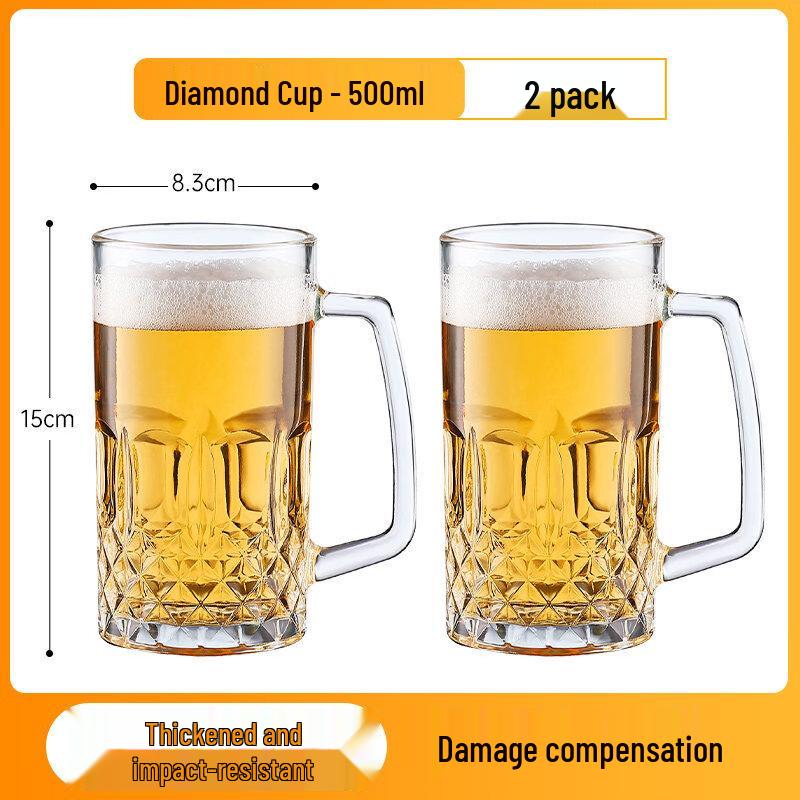 ZISIZ Glass Beer Mug