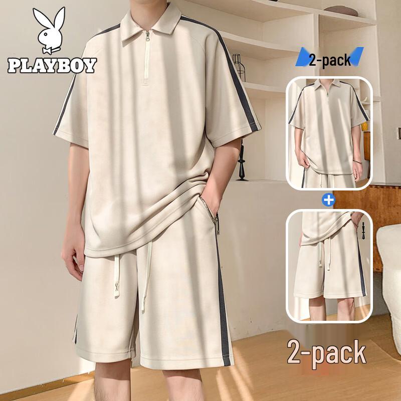 PLAYBOY Men s Half-Zip Polo Sportswear Set 2XL